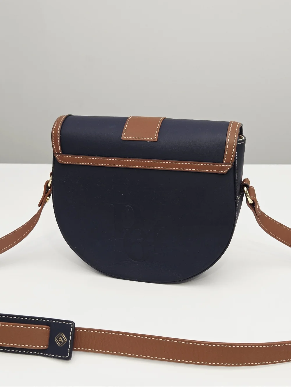 PARIS/64 WINDSOR BAG - NAVY / TAN